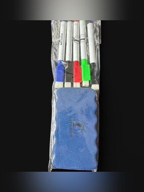 Navy Porpoise whiteboard markers and eraser set